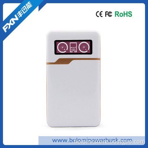 High quality 7000mah 10000mah portable thin power bank with LED screen, Current and Voltage show for mobile phone